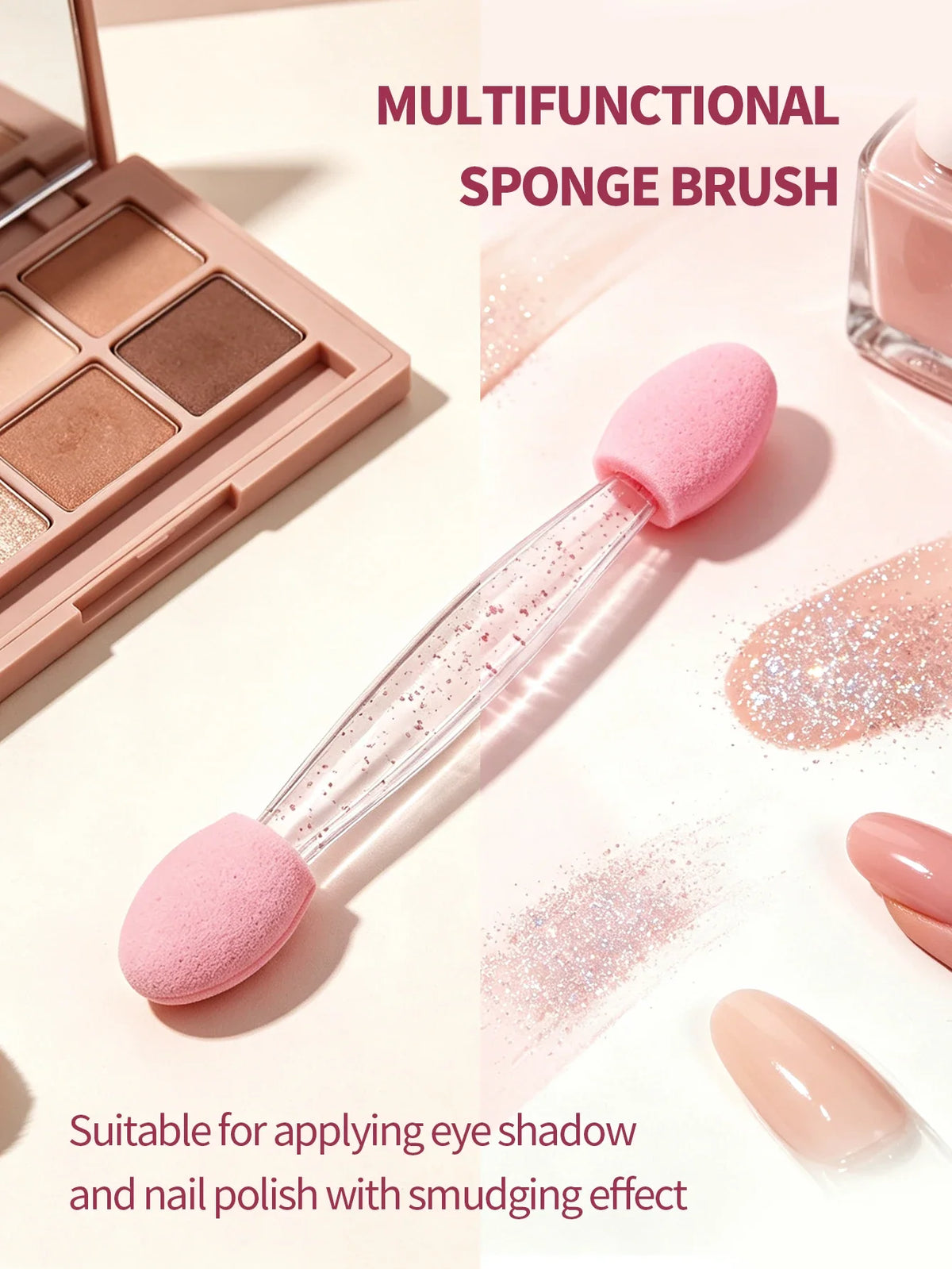 50Pcs Double-Sided Nail Art Sponge Brush Chrome Powder Applicator