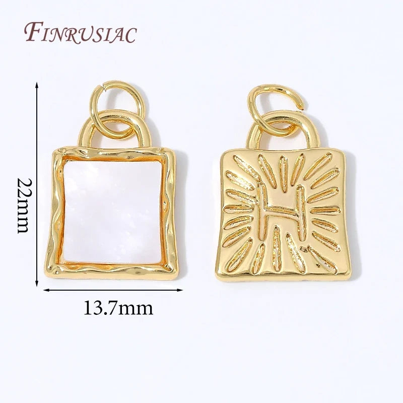 18K Gold Plated Mother of Pearl Shell Charms – Heart & Butterfly