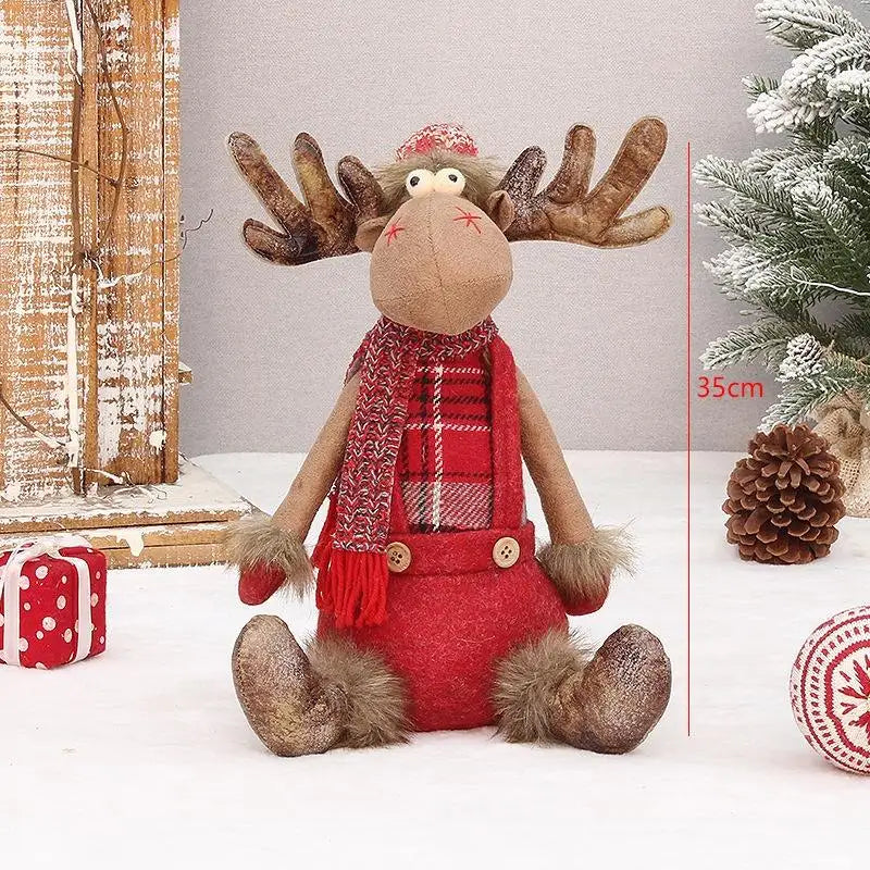 Christmas Elk Plush Doll Ornament 45cm – Festive Reindeer Decor