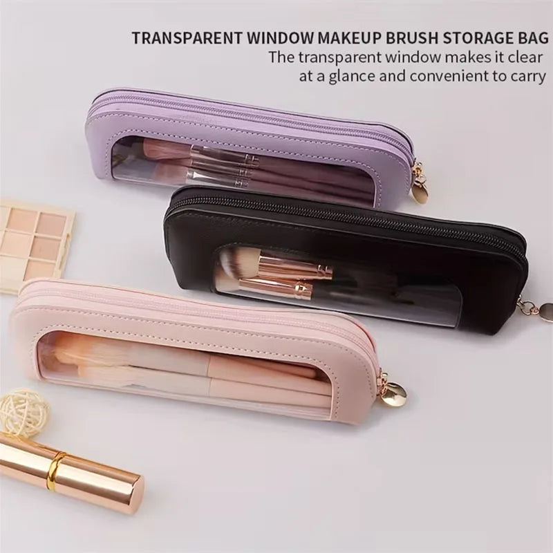 Transparent Makeup Brush Bag – Large Capacity Organizer
