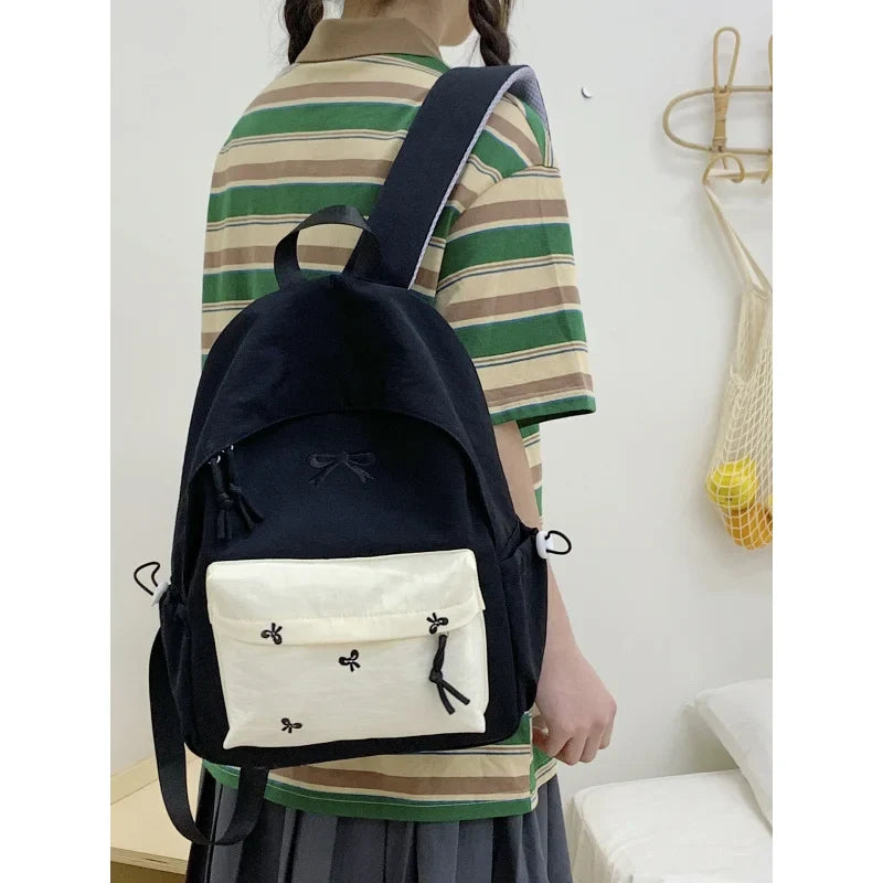 Nixie Korean-Style Girls School Backpack – Nylon 2025