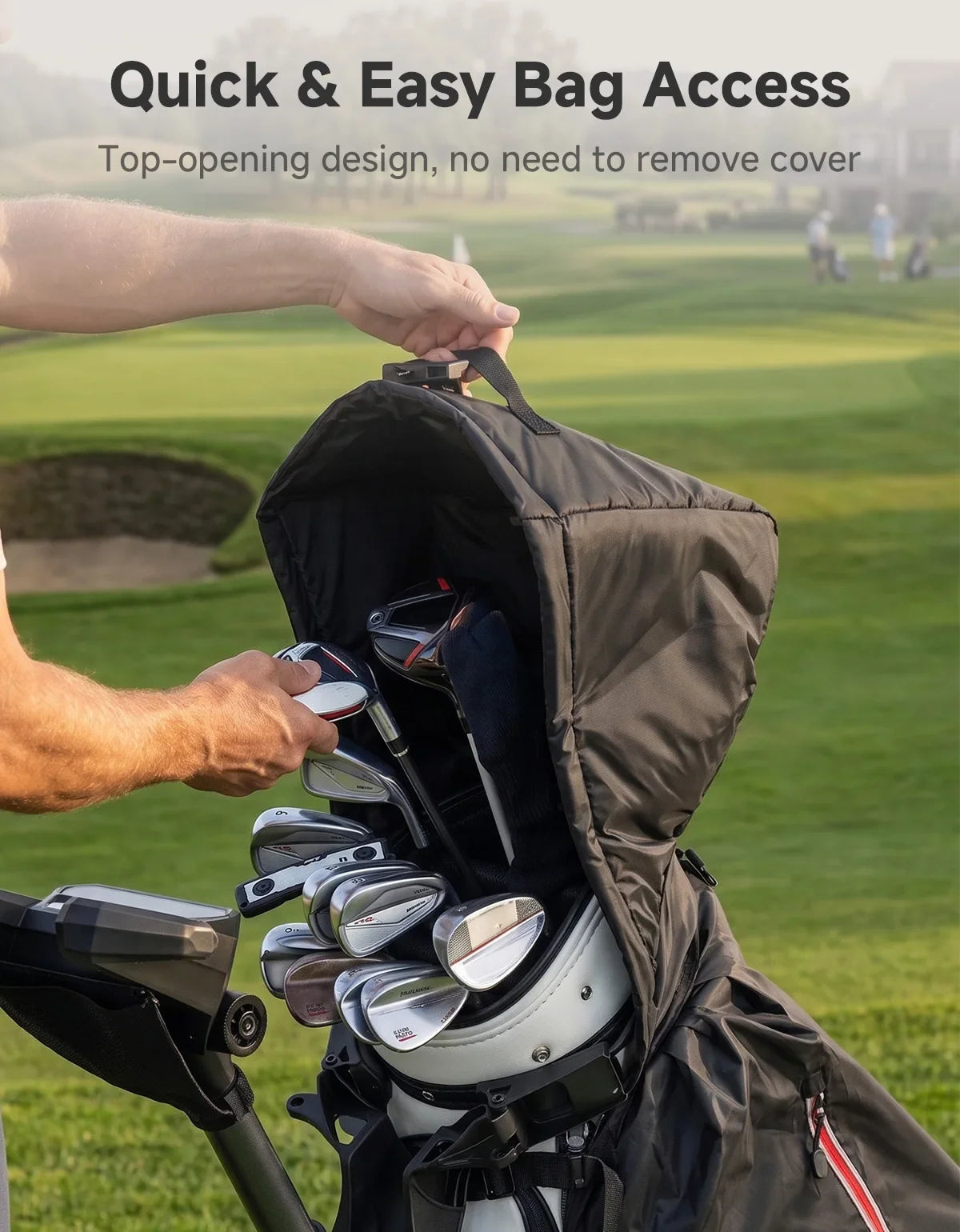 Universal Golf Bag Rain Cover w/ Hood – 210D Waterproof