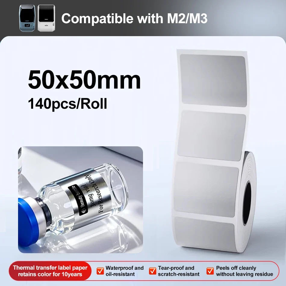 Niimbot M2/M3 Silver Thermal Transfer Label Stickers – Round & Square