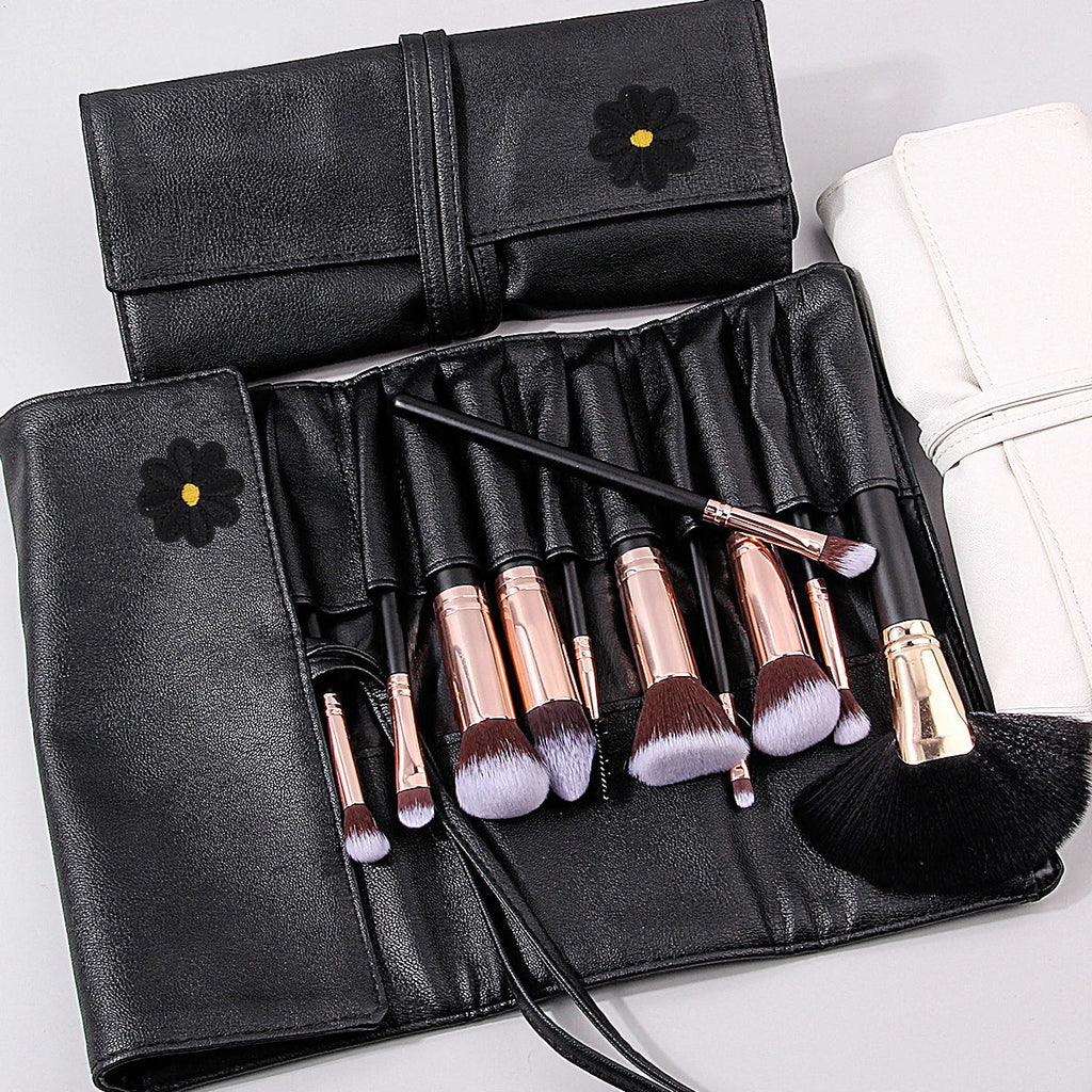 Makeup Brush Holder Bag – 12-Slot Portable PU Storage Case
