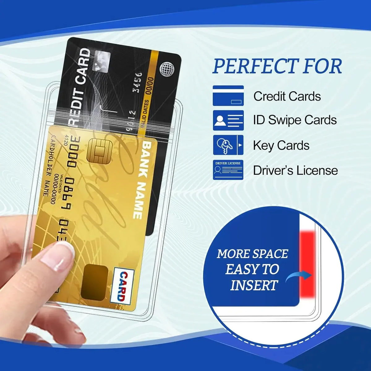 Transparent Waterproof ID Badge Holders with Resealable Zip