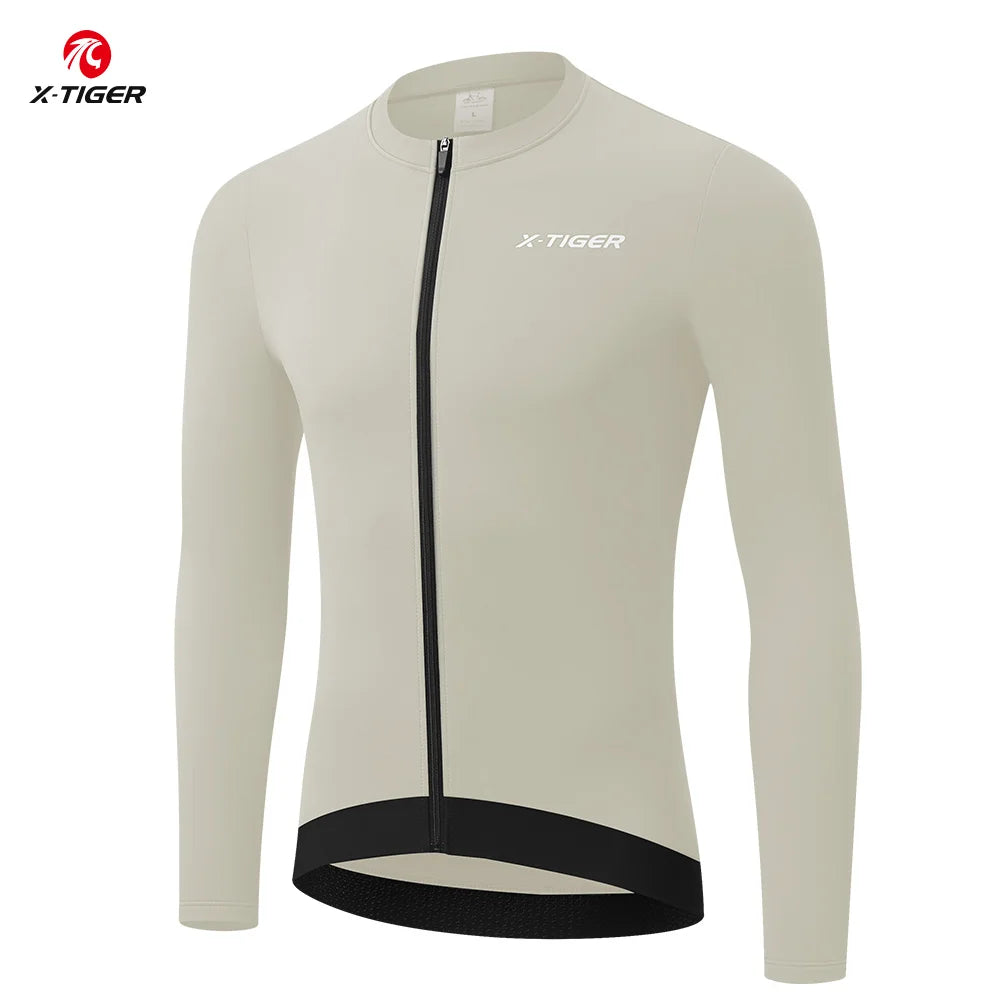 X-TIGER Winter Thermal Fleece Cycling Jersey | Long Sleeve MTB