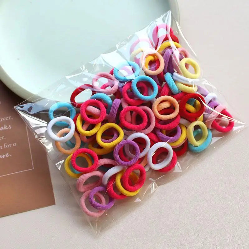 200PCS Colorful Nylon Elastic Hair Ties for Girls | Ponytail Bands