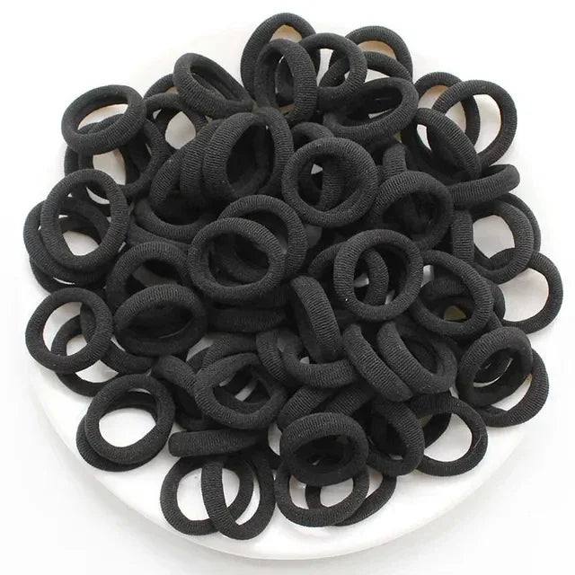 200–1000pcs Colorful Nylon Elastic Hair Bands for Women & Girls