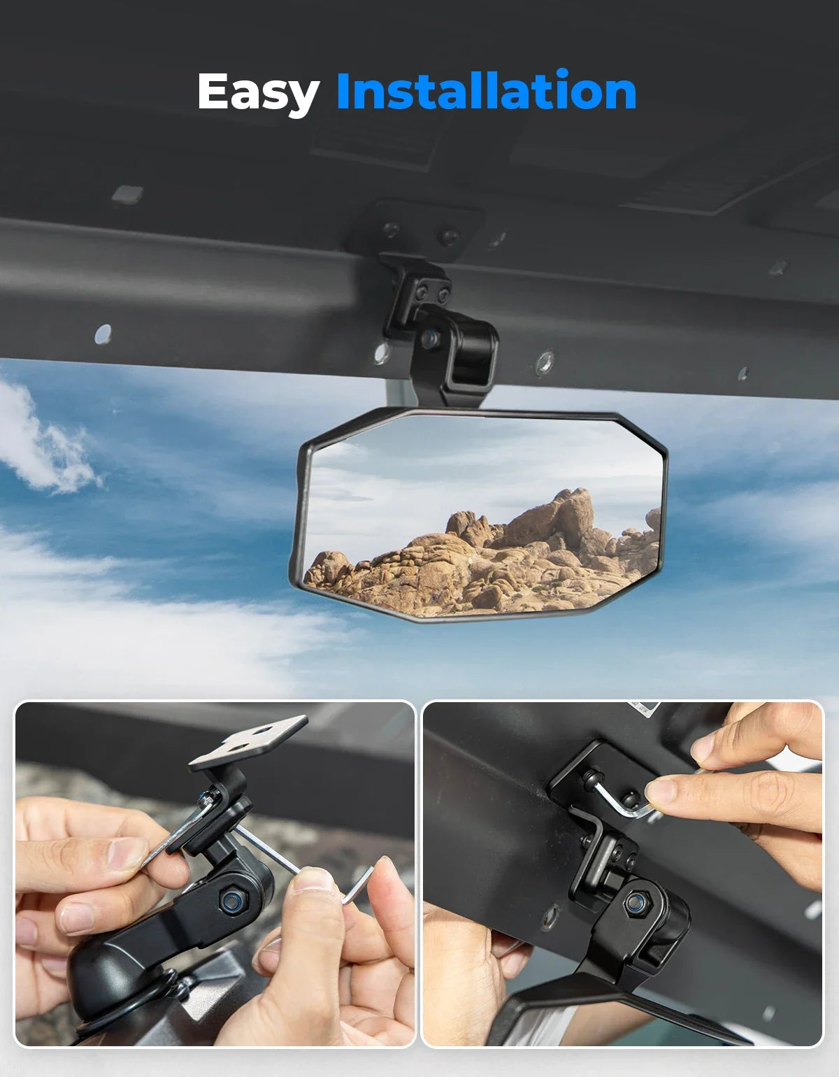 UTV Center Rear View Mirror – CFMOTO UForce & Ranger Fit