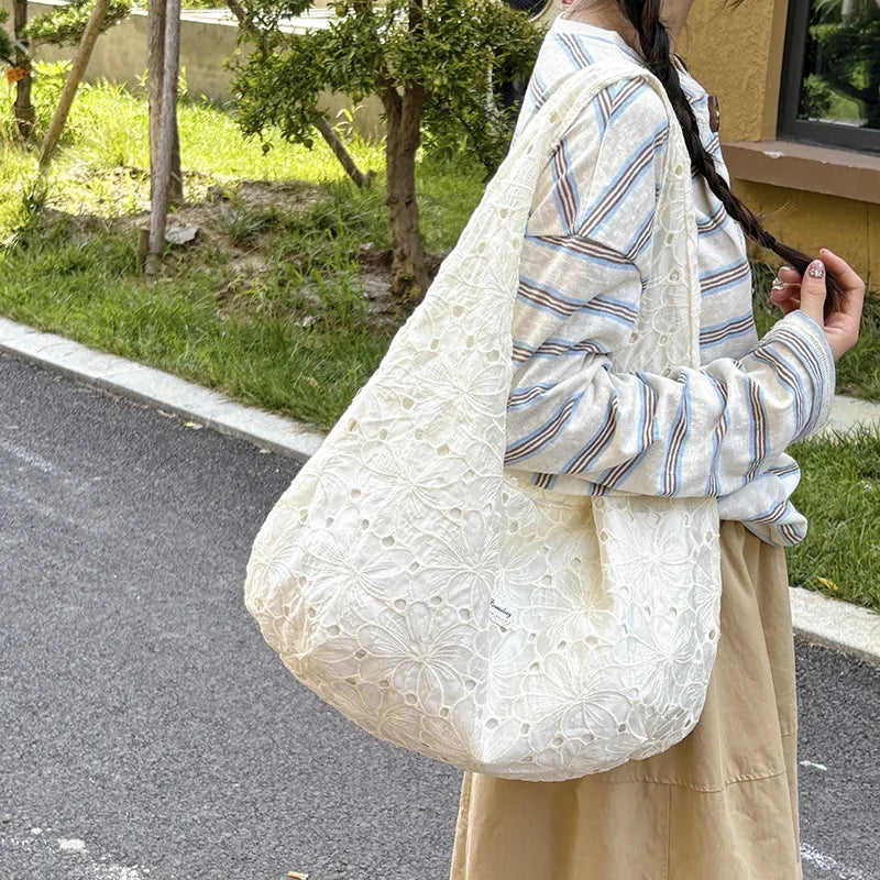 Nixie Floral Lace Crossbody Shoulder Bag – Large Capacity Women
