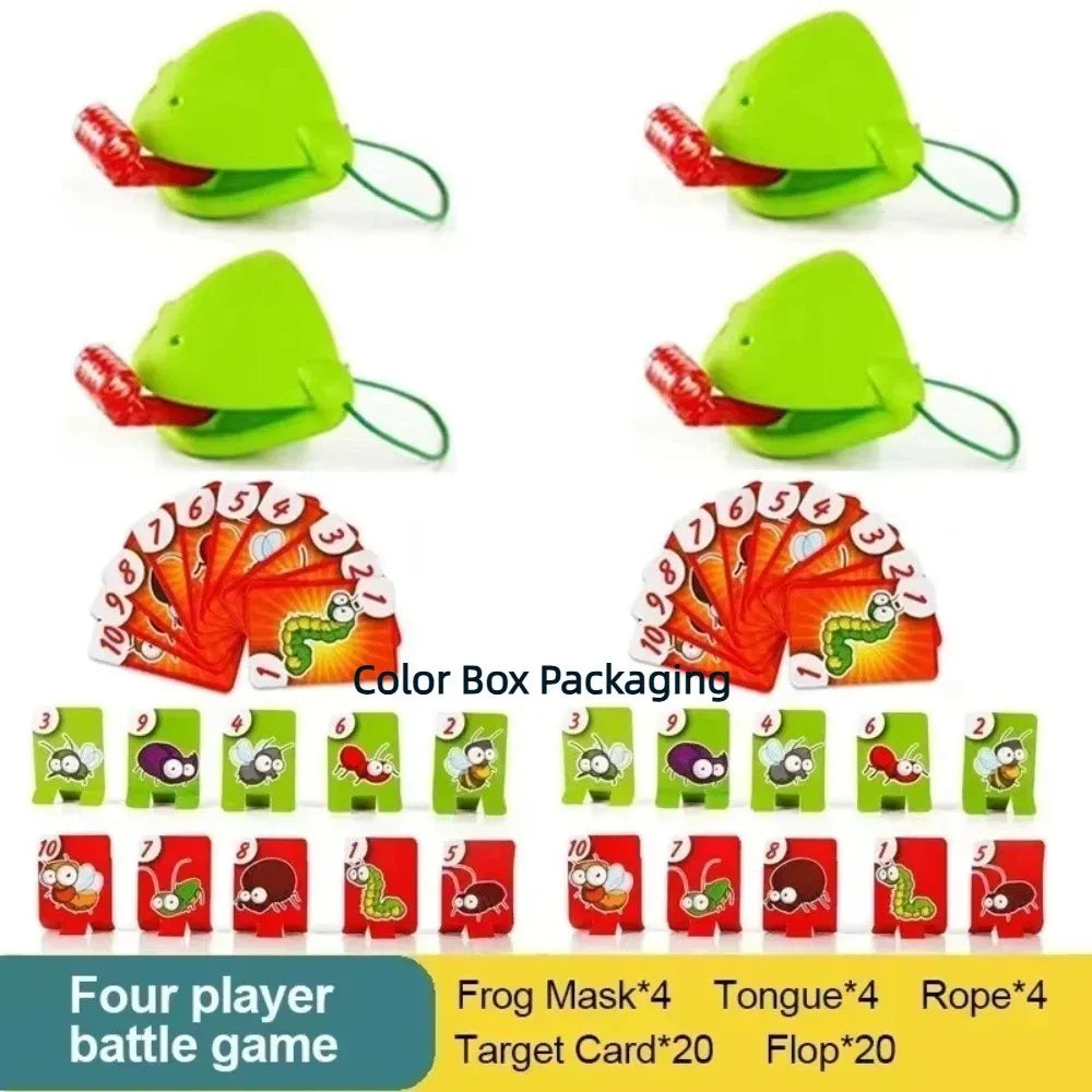 Funny Frog Mask Tongue Game with Cards – Party Fun for All
