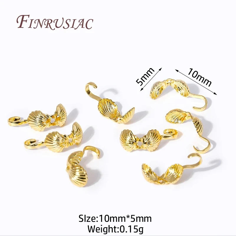 18K Gold Plated Star Double-Cup Bead Tips | DIY Jewelry Findings