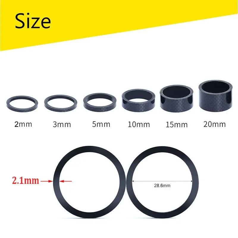 BUCKLOS 11pc Carbon Fiber Bike Stem Spacers 1-1/8" MTB Road