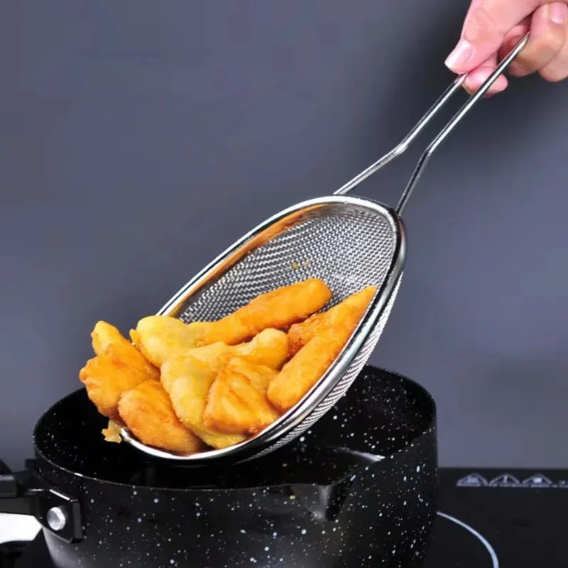 Stainless Steel Strainer Scoop – Frying & Drain Filter Spoon