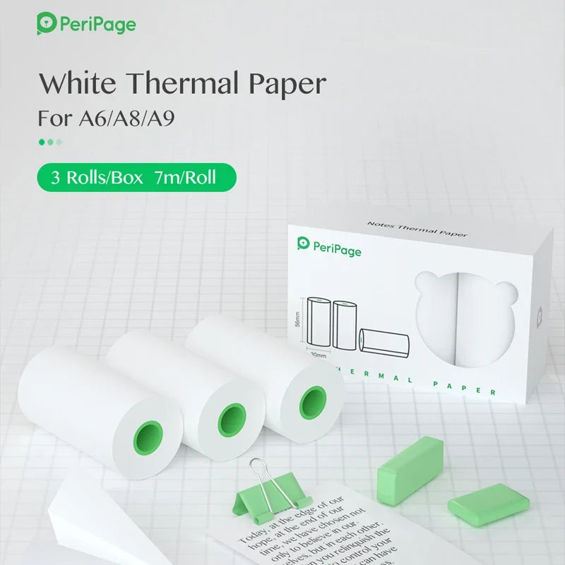 Peripage Thermal Paper 56x30mm – 3 Rolls for Mini Printers