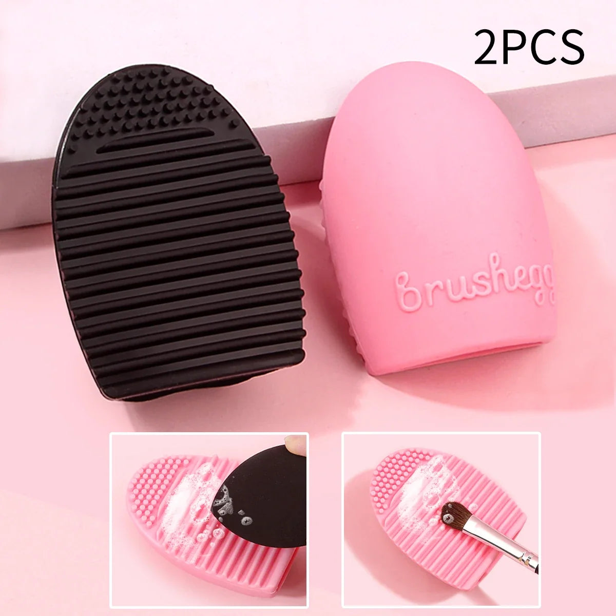 2PCS Silicone Scrubber Egg – Makeup Brush & Face Cleaner