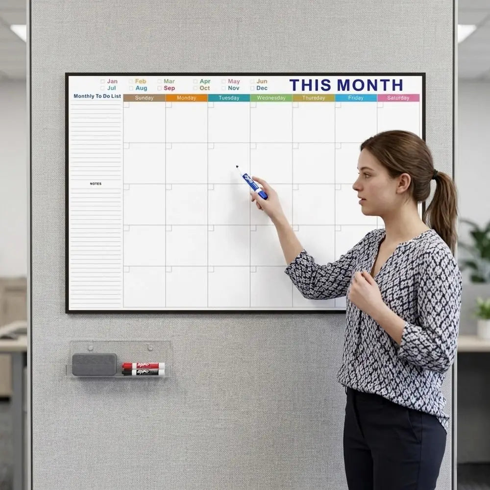 Reusable Dry Erase Monthly Planner Calendar Board 32x48in