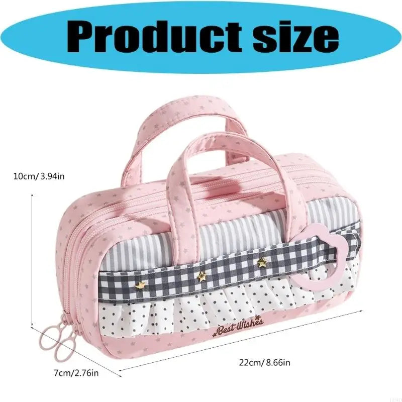 Zippered Pencil Case with Top Handle – School & Office Use