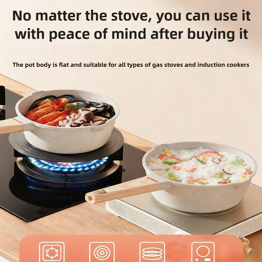 FEB.WIND Nonstick Milk Pot with Lid – Die Cast Soup & Baby Pan