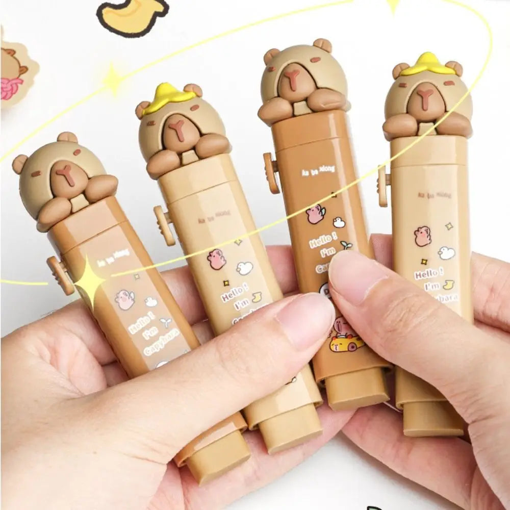 Cute Capybara Push-Pull Eraser with Replaceable Cores