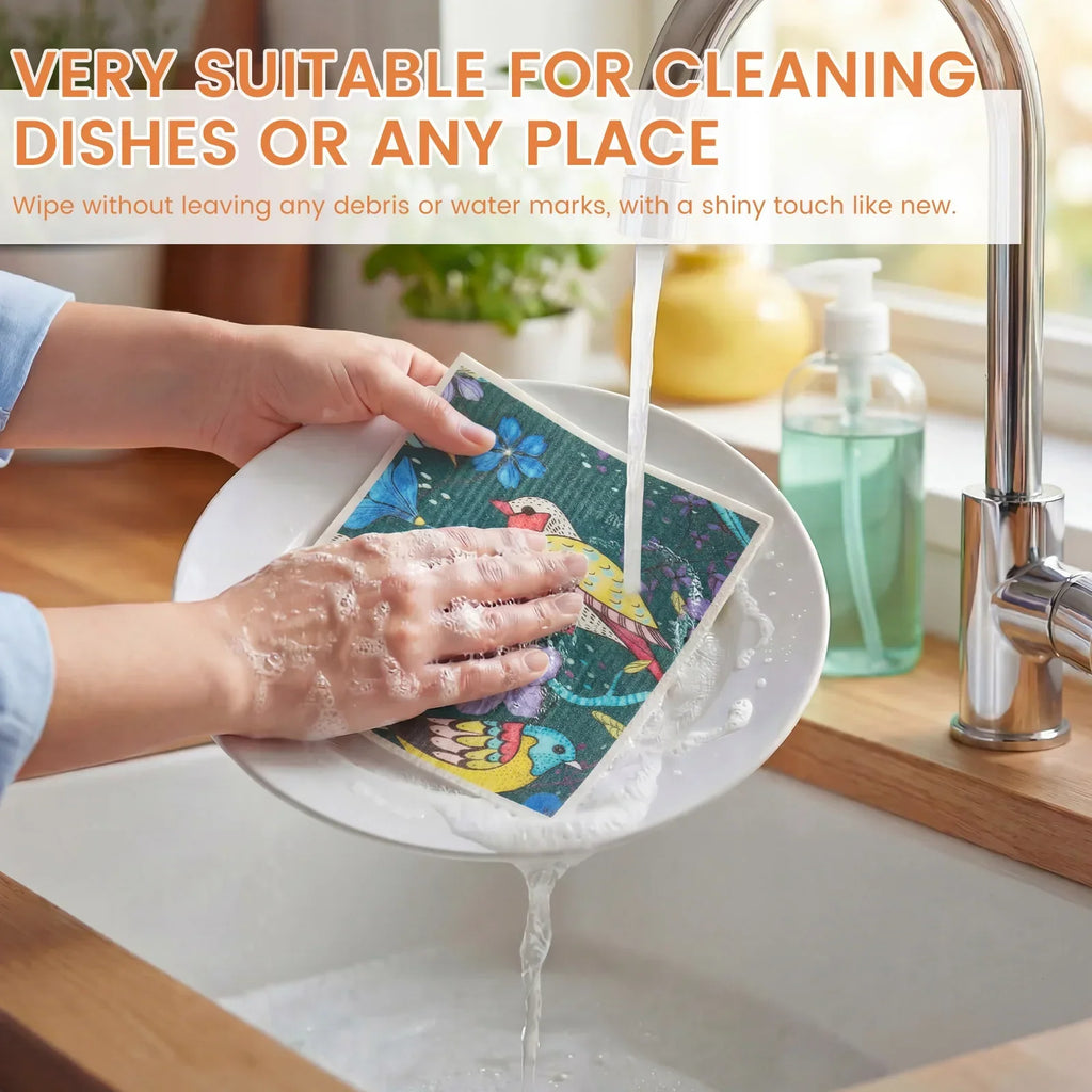 Swedish Dishcloths 6/8 Pack – Reusable Absorbent Kitchen Cloths