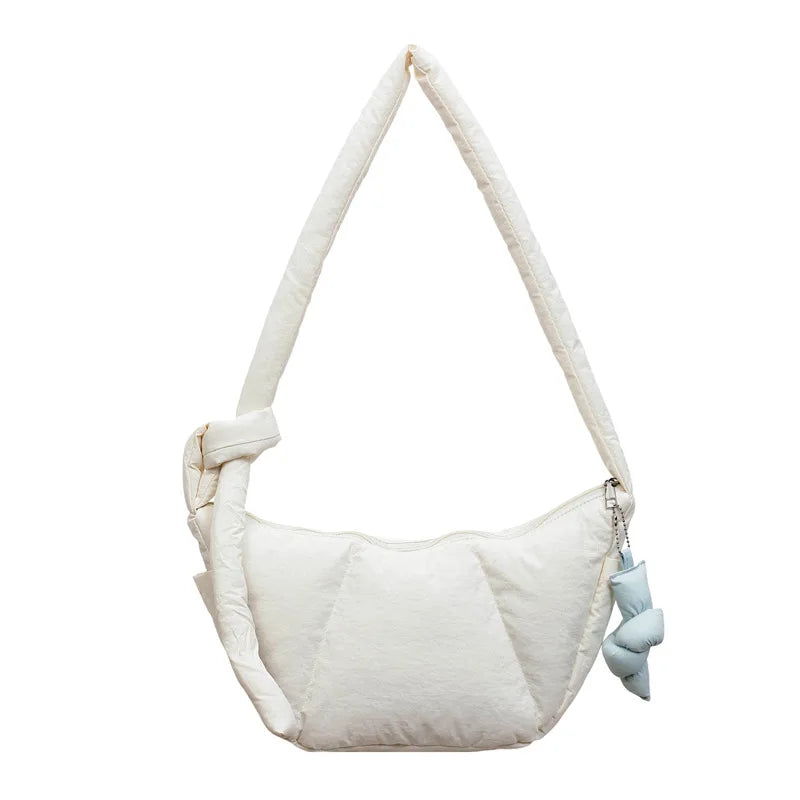 Women's Large Capacity Cotton Puffer Crossbody Dumpling Bag