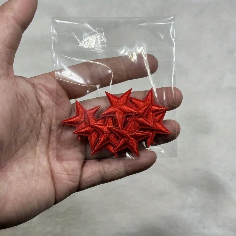 10pcs Iron-On Star Patches – Embroidered Bulk Applique Set