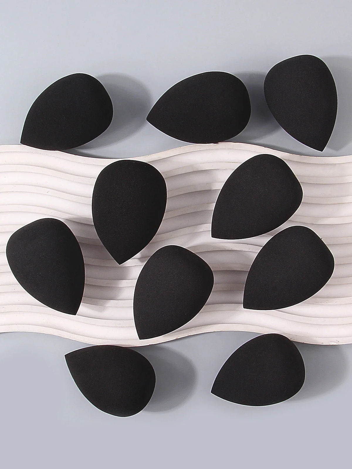 10PCS Black Makeup Sponge Eggs – Dry & Wet Foundation Puffs