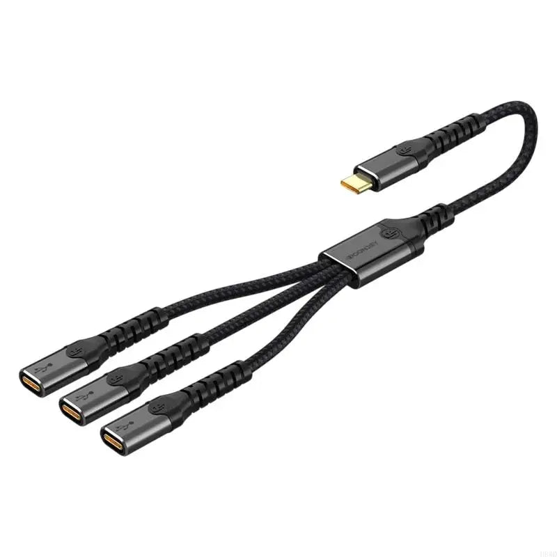 USB-C Braided Splitter Hub 3-Port Female Adapter | USB 3.1