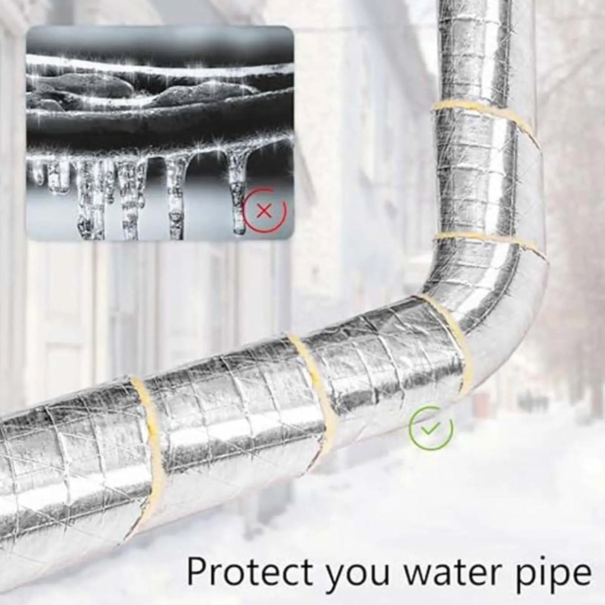 Pipe Insulation Wrap 32.8 Ft – Fireproof Glass Wool HVAC Roll