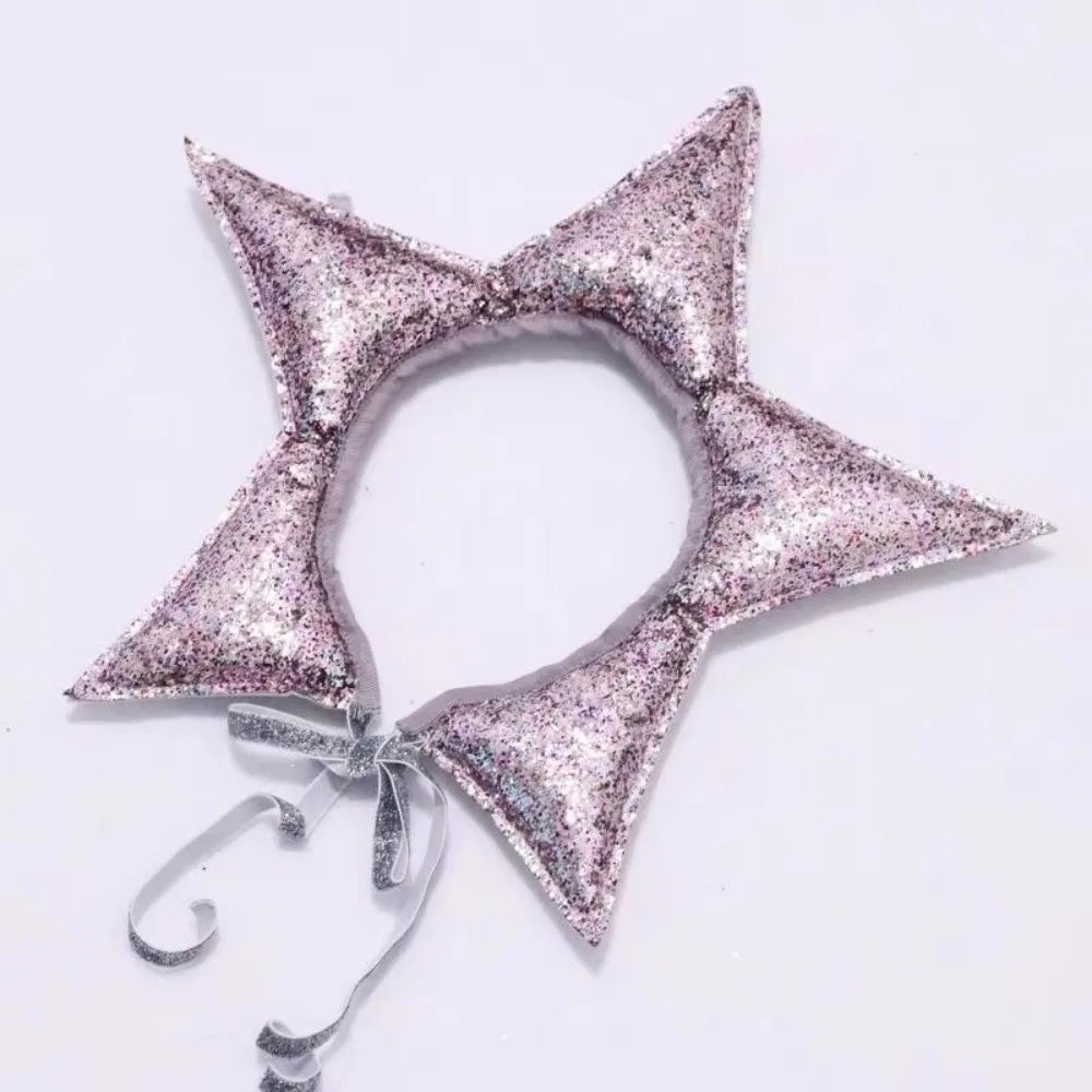 Glittered Star Baby Headband – Soft Nylon Toddler Hair Accessory