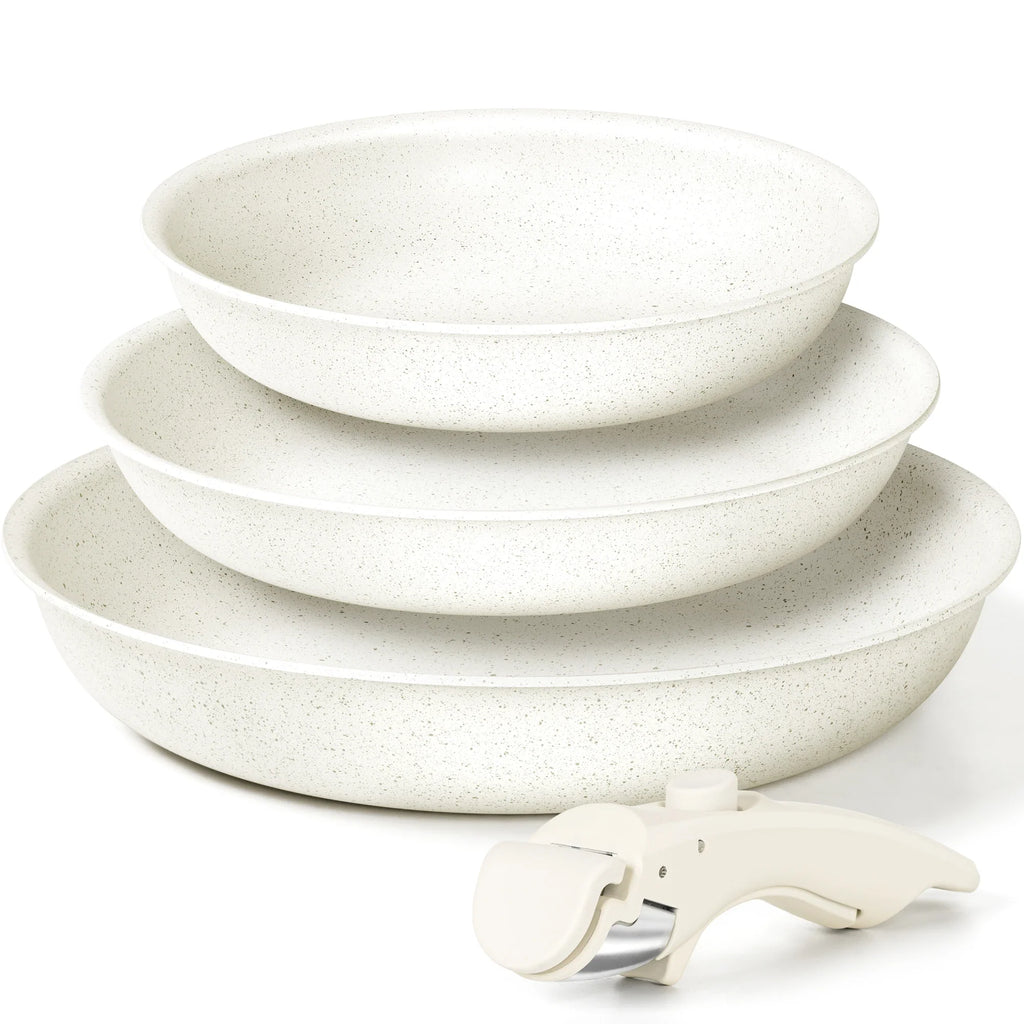 MICHELANGELO Nonstick Frying Pan Set – Granite Coated, Oven Safe