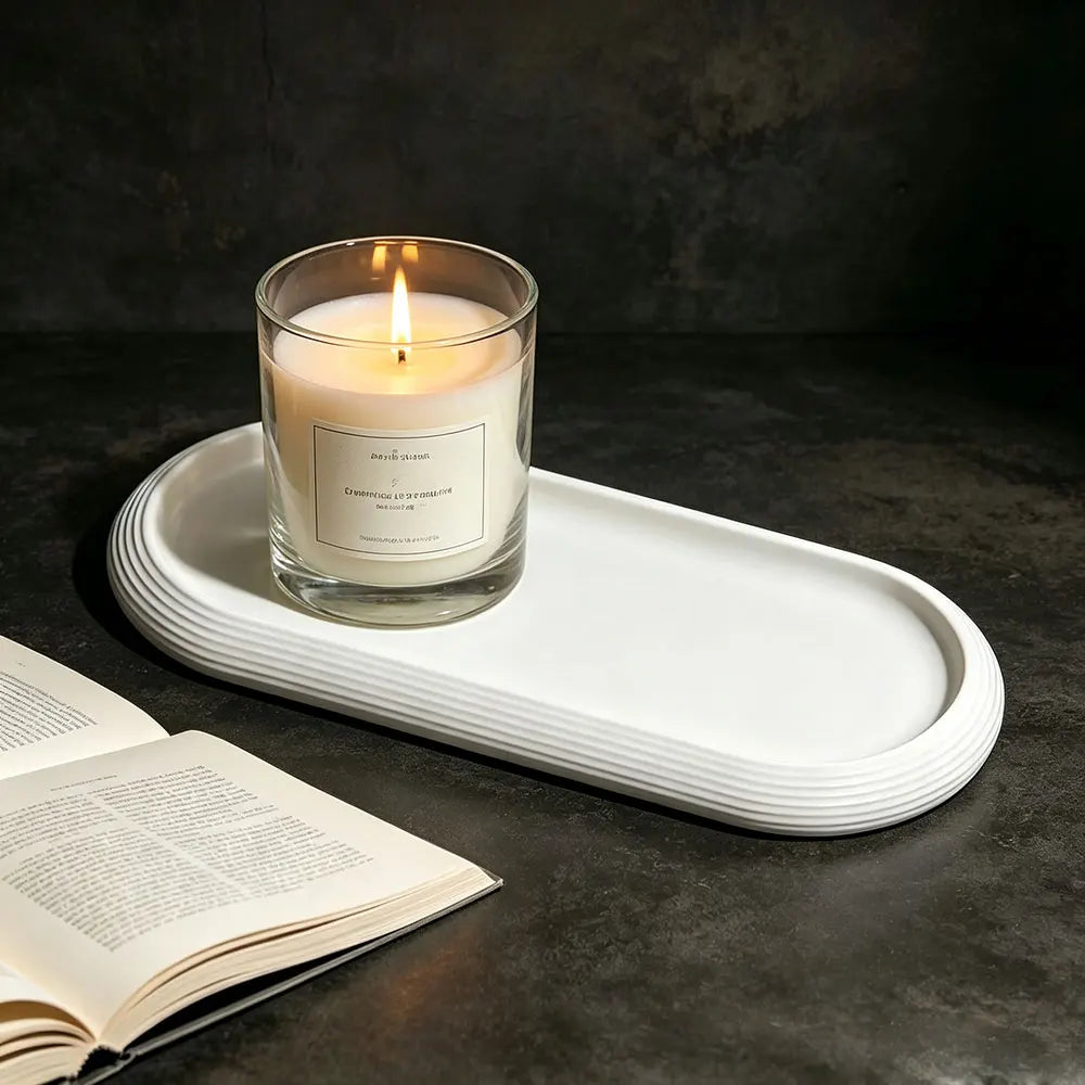 Striped Oval Silicone Mold – Concrete Epoxy Resin DIY Tray