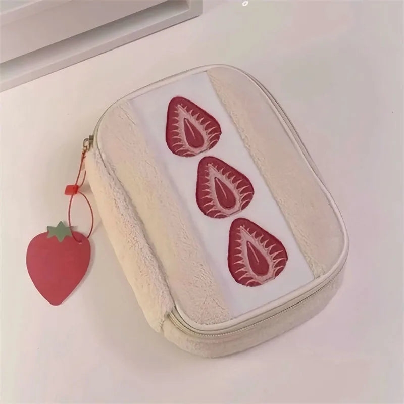 Strawberry Cosmetic Bag – Large Makeup Brush Organizer Pouch
