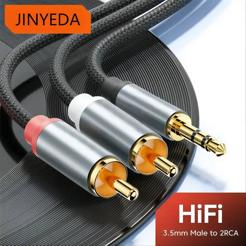 3.5mm to Dual RCA Male Splitter Audio Cable – TV, PC & Theater