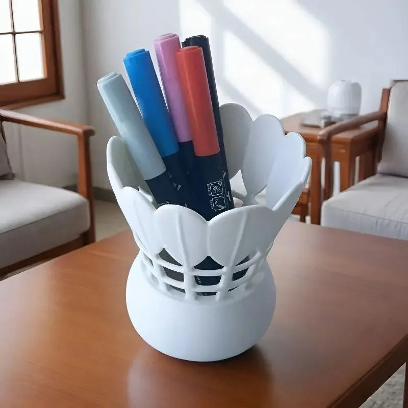 Badminton Shuttlecock Pen Holder | Hollow Desk Organizer Cup