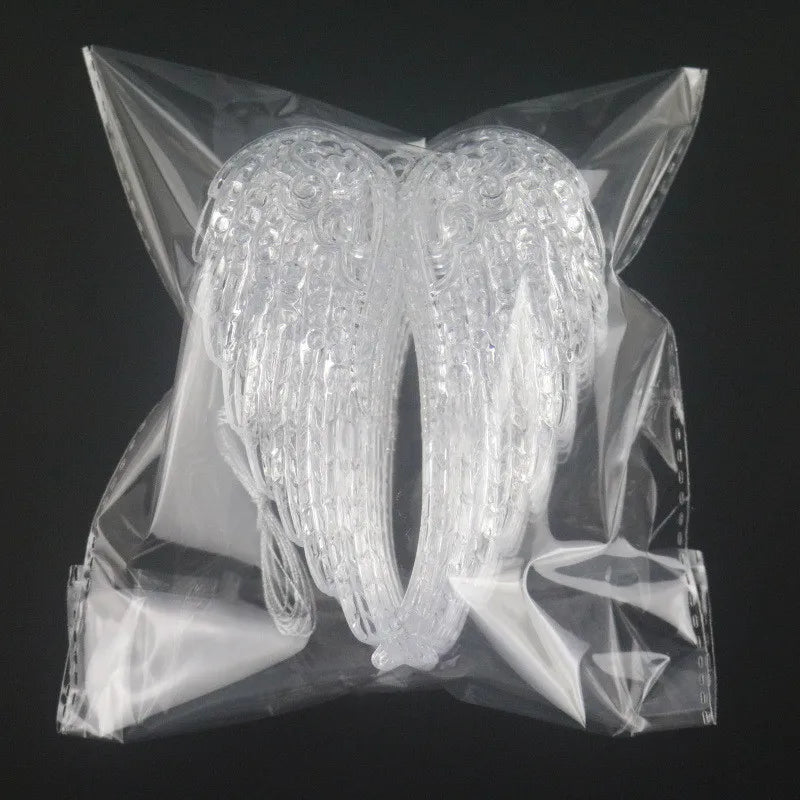5PCS Acrylic Crystal Angel Wings Christmas Ornaments