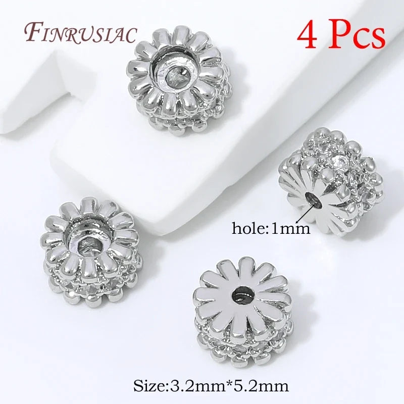 18K Gold Plated Zircon Spacer Beads – Brass DIY Jewelry Findings