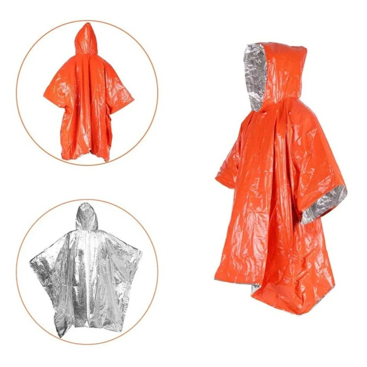2-in-1 Emergency Rain Poncho & Thermal Survival Blanket