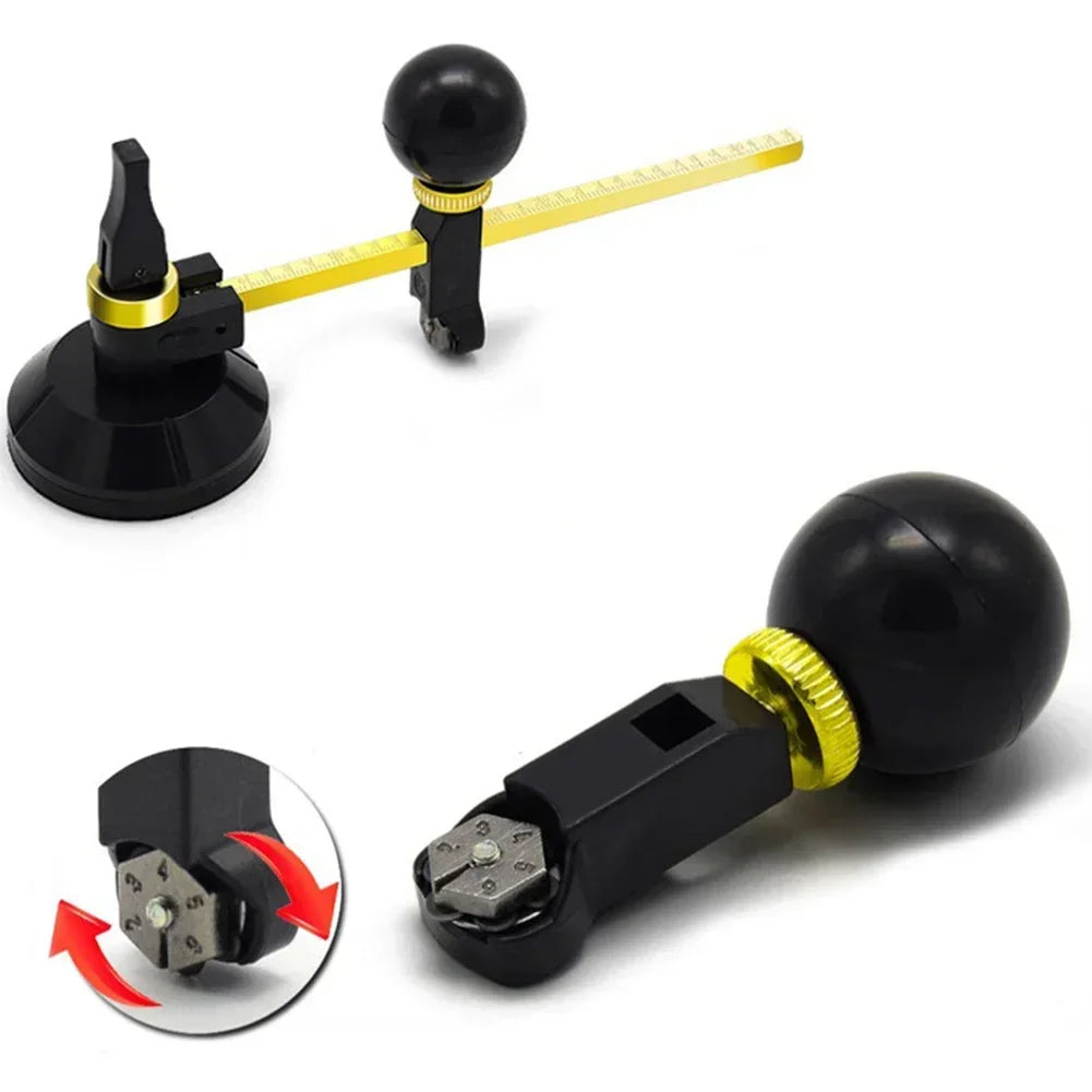 DAZZLEEX Circular Glass Cutter – Compass Type with Suction Cup