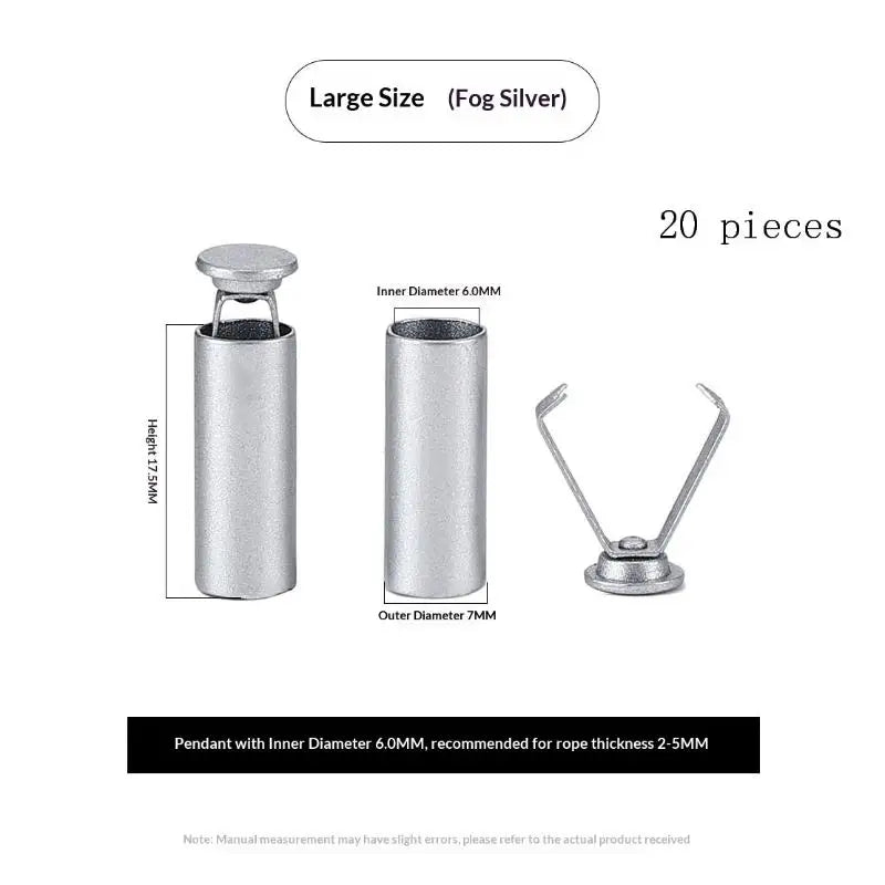 20Pcs Metal Cord End Stoppers for DIY Bags, Shoes & Lanyards