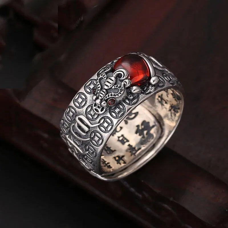 Vintage Punk Dragon Snake Tiger Adjustable Ring | Unisex