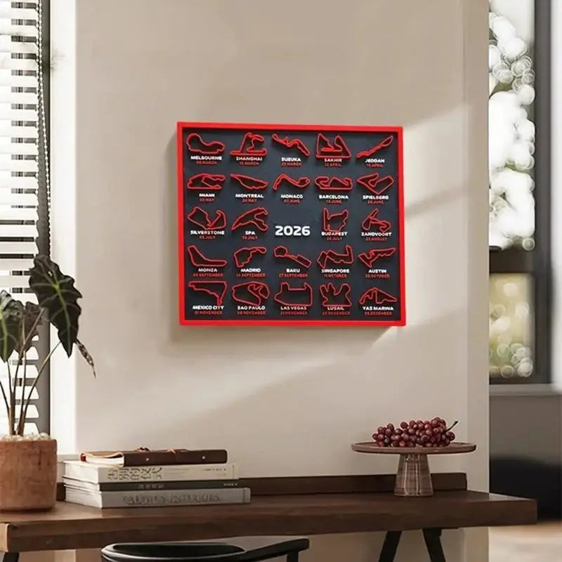 2026 Motorsport Schedule Calendar – 3D Printed Desk & Wall Display