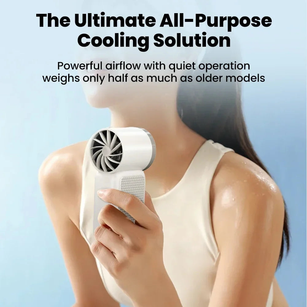 Mini Turbo Handheld Fan | 5 Speeds, Foldable, Type-C USB
