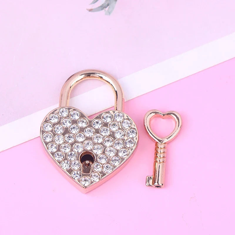 Heart Shaped Metal Keyed Padlock for Jewelry & Keepsake Boxes