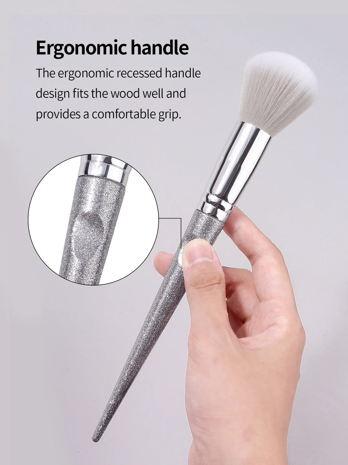 3-Piece Powder Brush & Triangle Powder Puff Set | Face Makeup