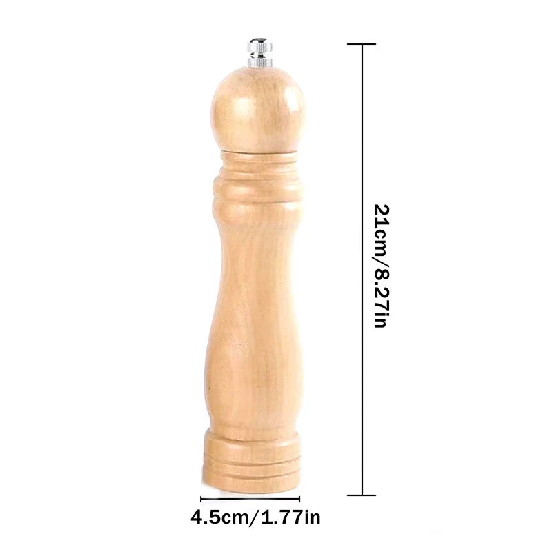 Wooden Pepper & Salt Grinder Mill – Ceramic Core, 3 Sizes