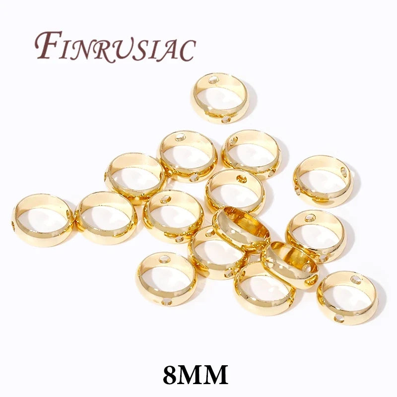 Brass Circle Frame Spacer Beads – 14K/18K Gold Plated DIY