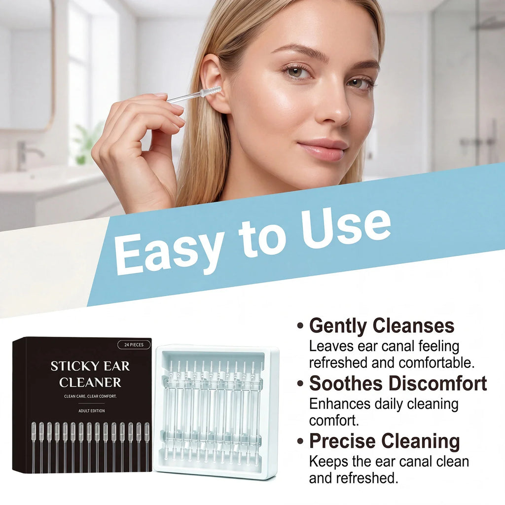 24-Pack Sticky Ear Swabs – Gentle Earwax Removal Tool