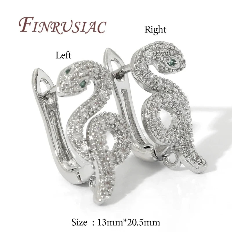 18K Gold Plated Zircon Snake Earring Hooks & Clasps | DIY